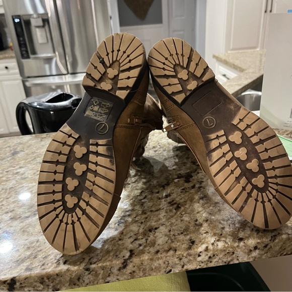 George tan color combat boots lace up and zipper size 7 - Picture 5 of 6